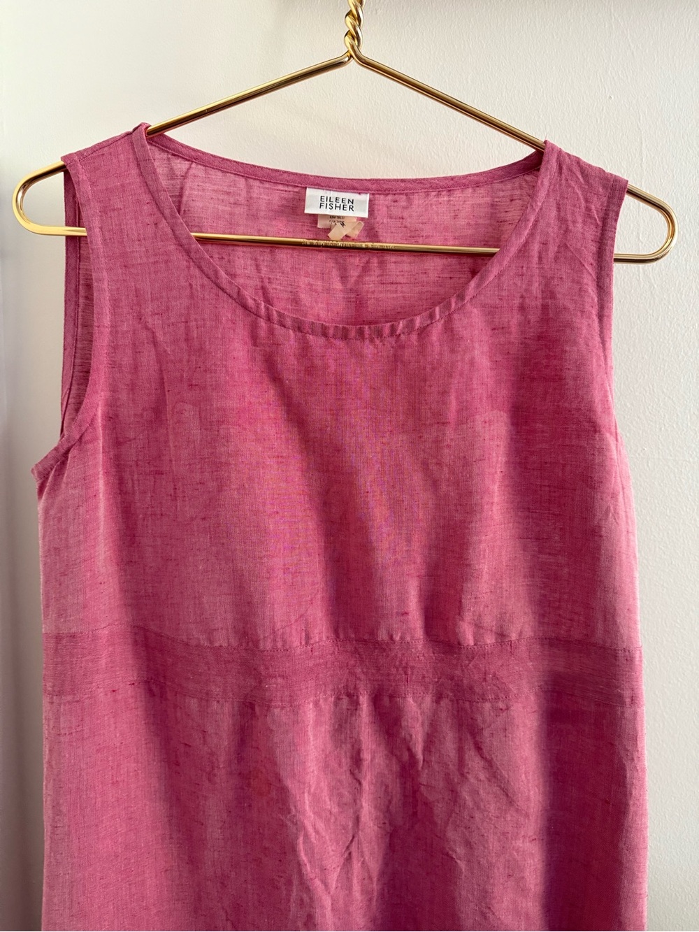 Eileen Fisher Pink Sleeveless Linen Tank Dress